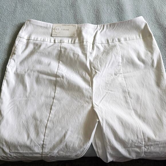 Est. 1946 White Capris Mid-Rise Cropped Pants Size 12 Contemporary Stretch NEW - Picture 6 of 9